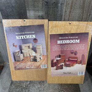 Dura-Craft Bedroom and Kitchen Dollhouse Miniature Wood Furniture Kit Sealed